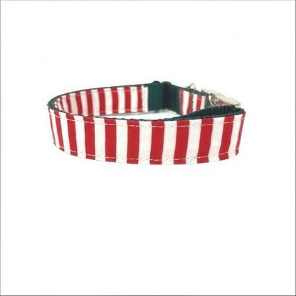 Christmas Dog Collar, Elf Inspired, Red, Green, White, Stripe, Girl, Boy, Personalized, Engraved, Custom, Puppy Collar, Cute Pet, Holiday