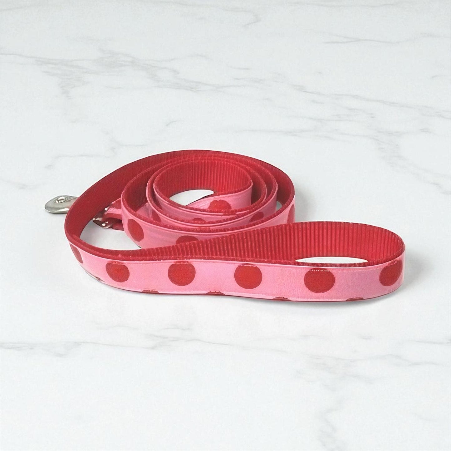 Valentines Day Buckle Martingale Dog Collar, Pink + Red, Polka Dot, Girl, Boy, Greyhound, Whippet, Personalized, Engraved, Custom