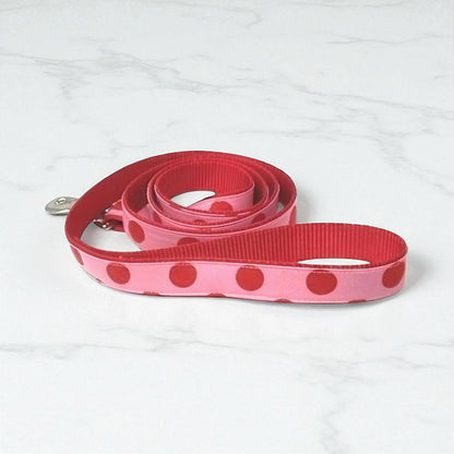 Valentines Day Buckle Martingale Dog Collar, Pink + Red, Polka Dot, Girl, Boy, Greyhound, Whippet, Personalized, Engraved, Custom