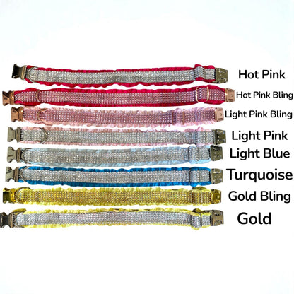 Bling Designer Dog Collar, Sparkle Rhinestones, Girl, Fancy, Personalized, Bedazzled, Grey, Puppy, Pet, Cat, Engraved, Custom, Diamond, Gift