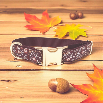 Dog Collar For Girl, Custom Dog Collar, Puppy Collar, Engraved Dog Collar, Designer Dog Collar, Maroon, Floral, Personalized Dog, Cute Dog