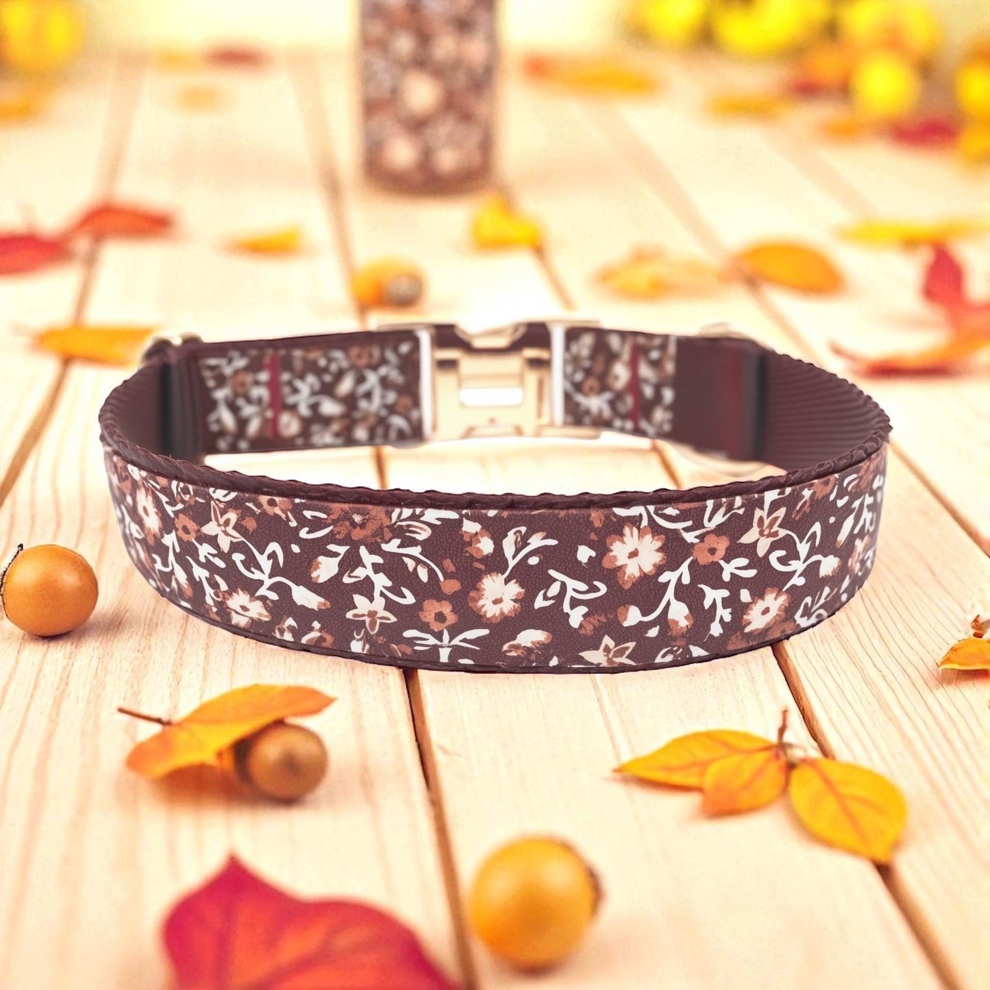 Dog Collar For Girl, Custom Dog Collar, Puppy Collar, Engraved Dog Collar, Designer Dog Collar, Maroon, Floral, Personalized Dog, Cute Dog