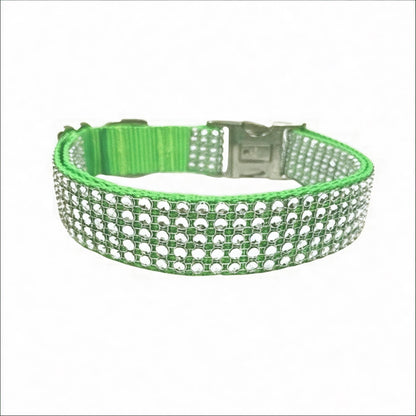 Rhinestone, Neon Green, Lime, Rhinestone, Dog Collar, Bling, Sparkle, Bedazzled, Girl Dog, Wedding Collar, Personalize, Engrave, Custom