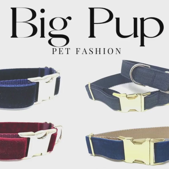 Option To Engrave, Green Dog Collar, For Boys, Plaid, Linen, Gold, Male Dog Collar, Personalized, Engraved, Small, Medium, Large, Designer